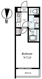 GRADUS坂戸II 3階1Kの間取り