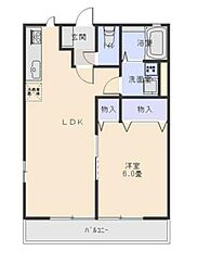 ハイム　シンセリティＥ 2階1LDKの間取り