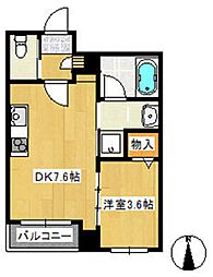 モン・レーヴ葉山 3階1DKの間取り