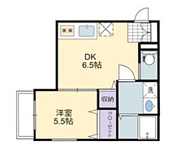 グランクリュ隈庄 2階1DKの間取り