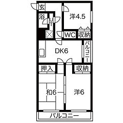 カーサ水海道 3DKの間取図画像