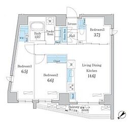 デュオフラッツ板橋大山 6階3LDKの間取り