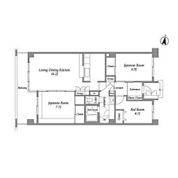 テレパレス西千葉 1階3LDKの間取り
