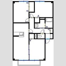 スカイピア 1階3LDKの間取り