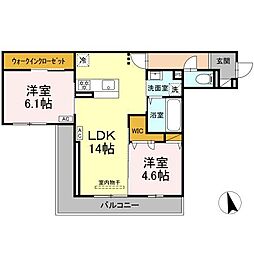 ヒロ・ブランシェ 3階2LDKの間取り