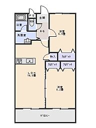 Ｌｉｅｎ　Ｄ’ａｍｕｒ 3階2LDKの間取り