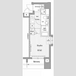 ガーラ・グランディ横濱桜木町 3階1Kの間取り