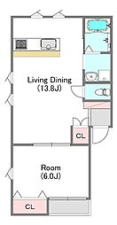 はろえ 101 1階1LDKの間取り