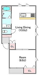 はろえ 102 1階1LDKの間取り