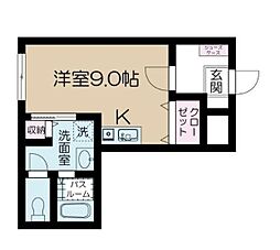 Ａｉｆｏｒｔ．立川 1階ワンルームの間取り