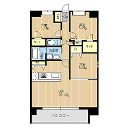 LIBTH原水 3LDKの間取図画像