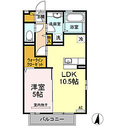 エル桑木場 2階1LDKの間取り