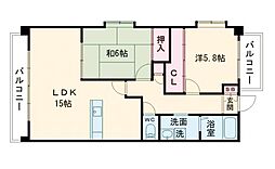 ＲＥＧＡＬＯ21 401 4階2LDKの間取り