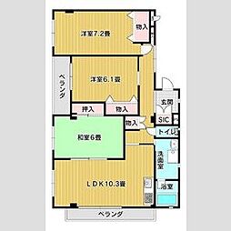 グリーン・マルツ 2階3LDKの間取り