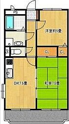 ハイルネッサンス　A 301 3階2DKの間取り