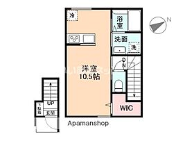 ＥｄｇｅＭｏｍｅｎｔ荻布　Ｂ棟 2階ワンルームの間取り
