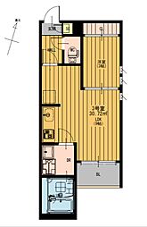 REGALEST熊本駅南 203 2階1LDKの間取り