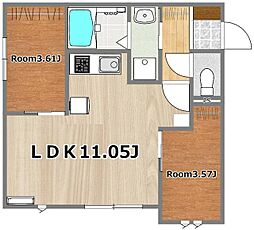 仮称）塩釜市港町新築アパート南棟 1階2LDKの間取り
