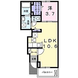 アヴァンギャルド 1階1LDKの間取り