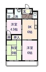 セフィーロ横尾 2階3DKの間取り
