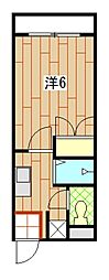房尾本店2丁目ビル 605 6階1Kの間取り
