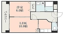 熊本市電A系統 慶徳校前駅 徒歩3分の賃貸マンション 9階1LDKの間取り