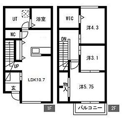 クレア 1階3LDKの間取り