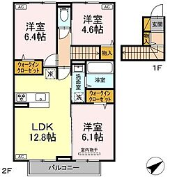 バニュルス　VI 202 2階3LDKの間取り