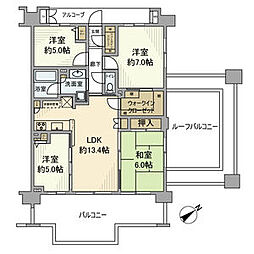 コットンアイランドアルテ 909 9階4LDKの間取り