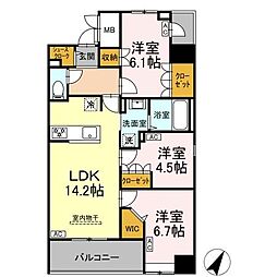 D-ROOM千葉中央 15階3LDKの間取り