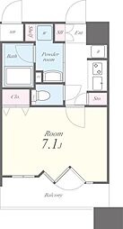 アーバンウェル茨木 3階1Kの間取り