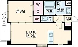 パリス長嶺 508 5階1LDKの間取り