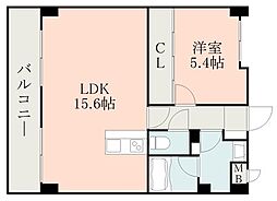 JR豊肥本線 肥後大津駅 徒歩17分の賃貸マンション 3階1LDKの間取り