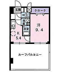 ラヴィアン　オランジュ 3階1Kの間取り