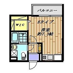 リヴテラス立川 302 3階ワンルームの間取り