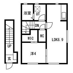 EQUUS(エクウス)A A207 2階1LDKの間取り