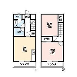 ウエストゴトウ 2DKの間取図画像