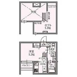 パレッタ小本WEST 1Kの間取図画像