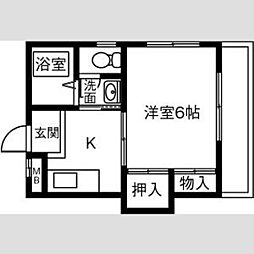 高蔵寺マンション 1Kの間取図画像