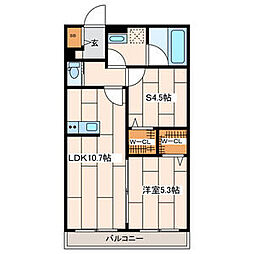 さくら十番館 1SLDKの間取図画像