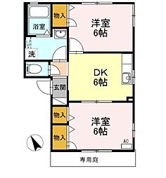 エターナルA 2DKの間取図画像