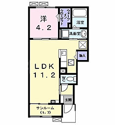 カンファタブル_KII 1LDKの間取図画像