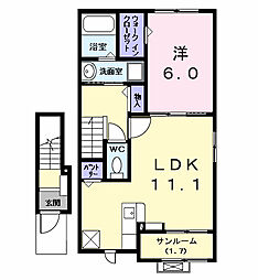 カンファタブル_KII 1LDKの間取図画像