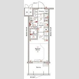 MAXIV新栄 1Kの間取図画像