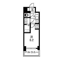 エスリードレジデンス ザ・グラン大阪福島クラス 1Kの間取図画像