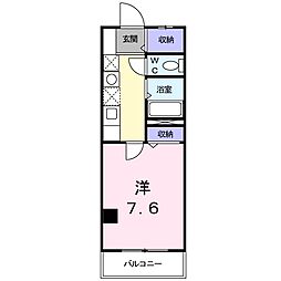 シティコート丸太町 1Kの間取図画像