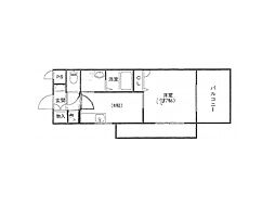 ギャラン吉野町 1DKの間取図画像