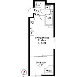 グランパセオ大岡山 1LDKの間取図画像