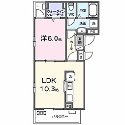 Villa Purumie 1LDKの間取図画像