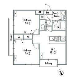間取図画像 2LDK